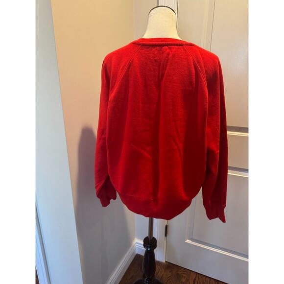 Zadig & Voltaire Red Cotton Sweatshirt Silver Skull SZ L NWOT - Picture 3 of 4